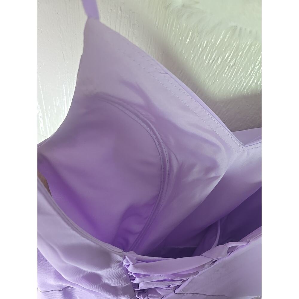 NWT Wear Your Love Purple Prom Dress Size 10 Full Corset Evening Gown Front Slit - Picture 8 of 9